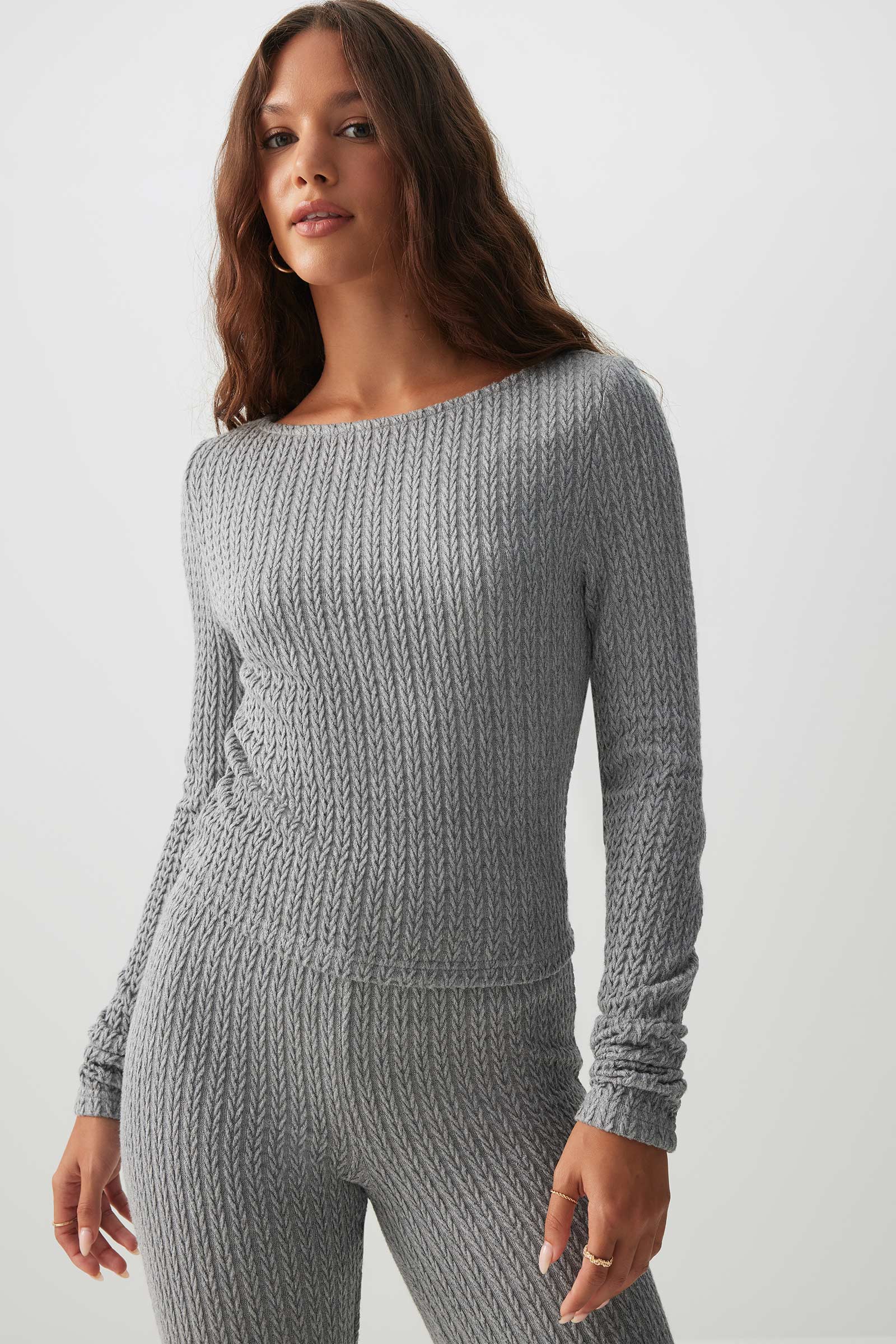 Long Sleeve Cable Knit Top – Ardene