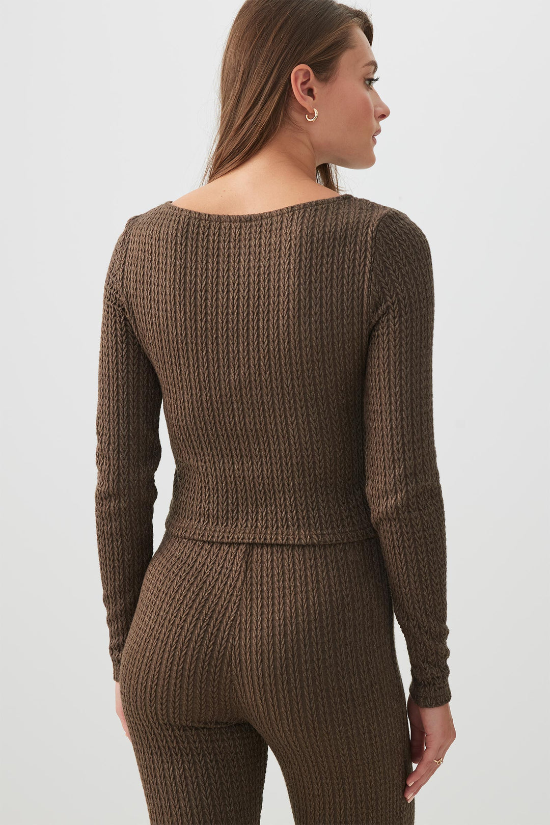 Haut à manche longues en tricot torsadé