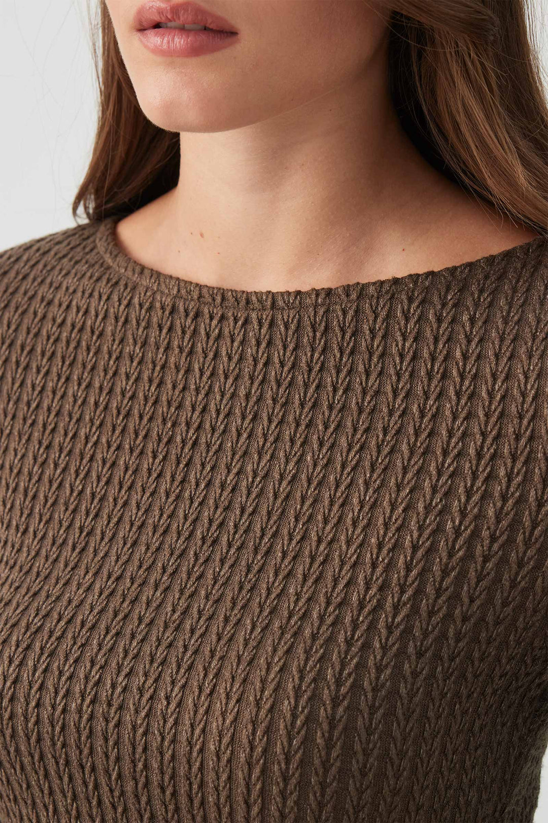 Haut à manche longues en tricot torsadé