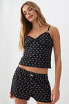 Rib PJ Set with Lace Details