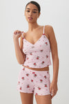 Rib PJ Set with Lace Details