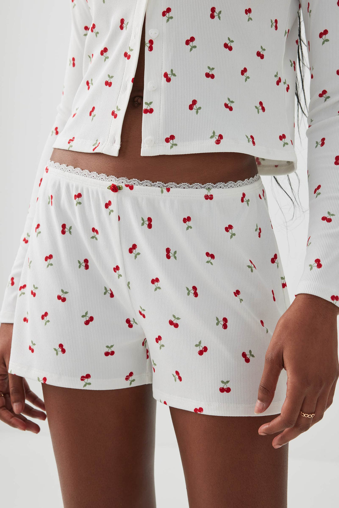 Short de pyjama côtelé 