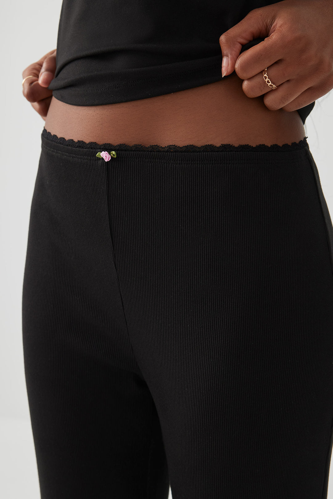 Pantalon de pyjama évasé côtelé 