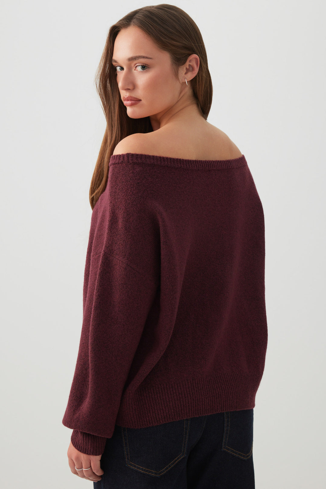 Relaxed Off Shoulder Sweater