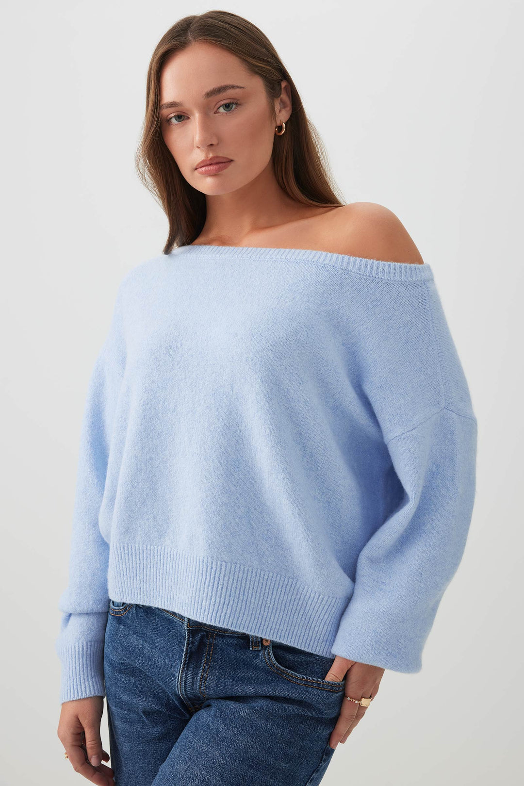 Relaxed Off Shoulder Sweater