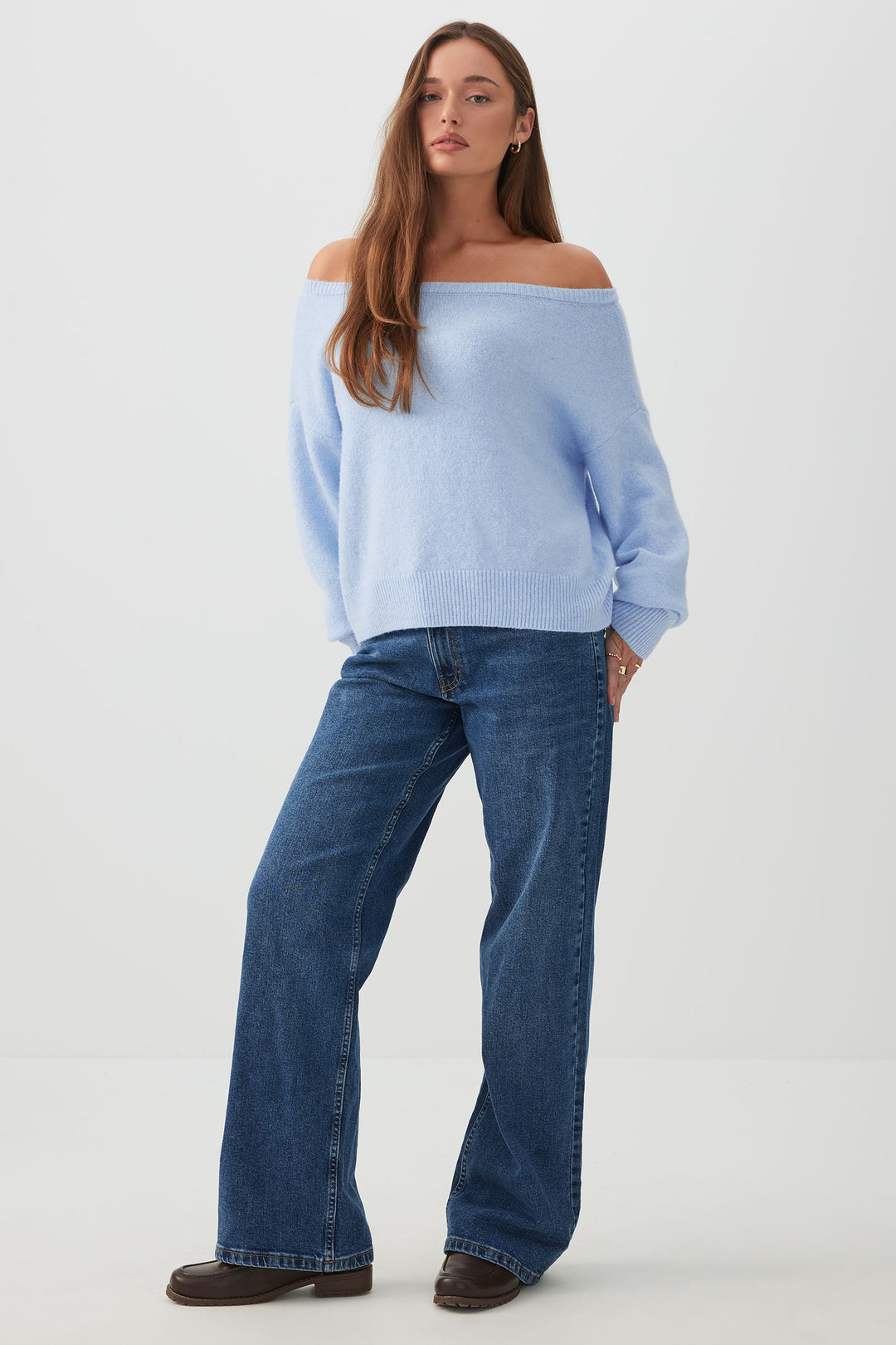 Relaxed Off Shoulder Sweater