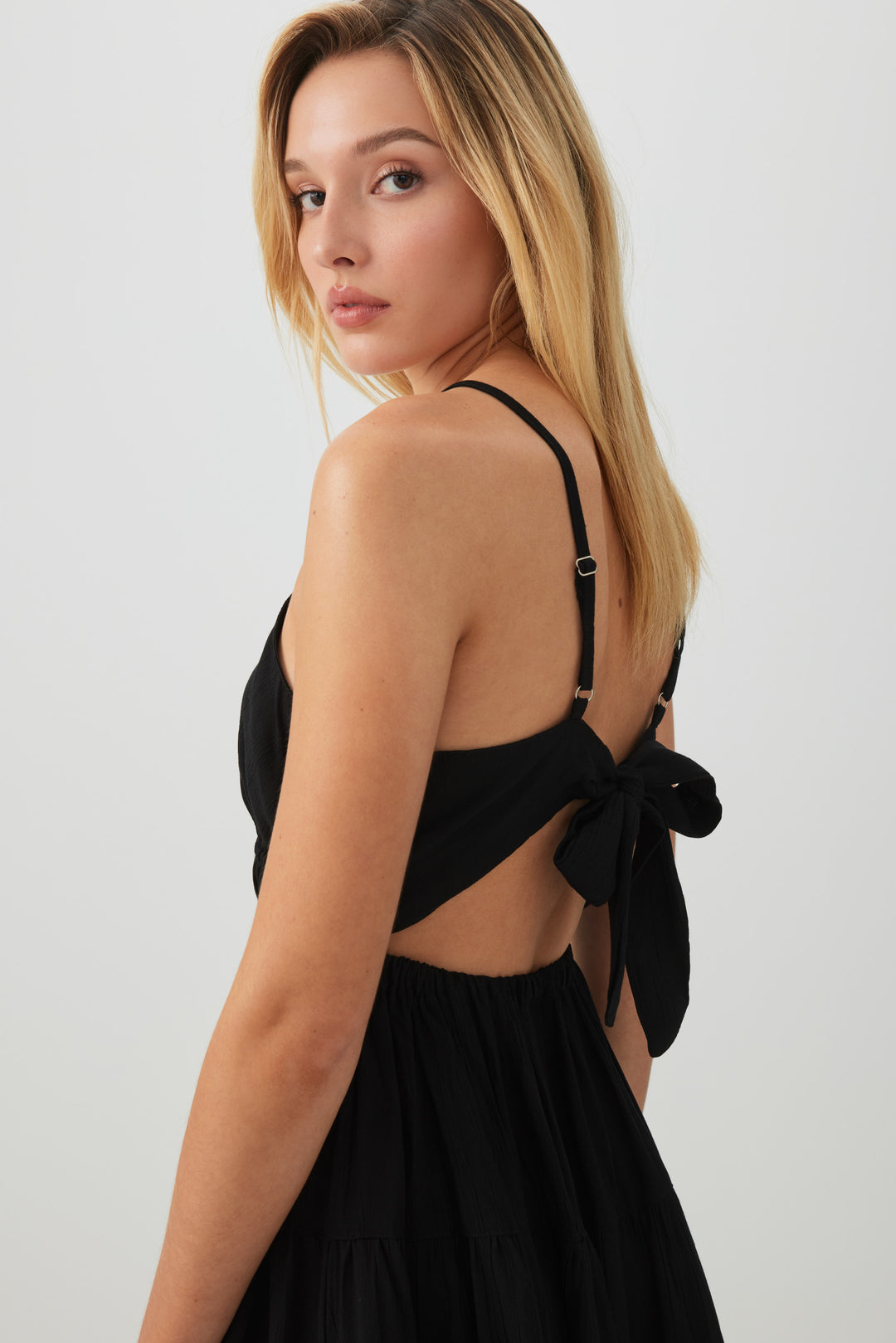 V-Neck Tiered Mini Dress
