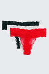 3-Pack Lace Thong Panties
