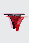 3-Pack Lace String Panties
