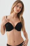 Luxe Lace Push Up Bra with Ring Detail