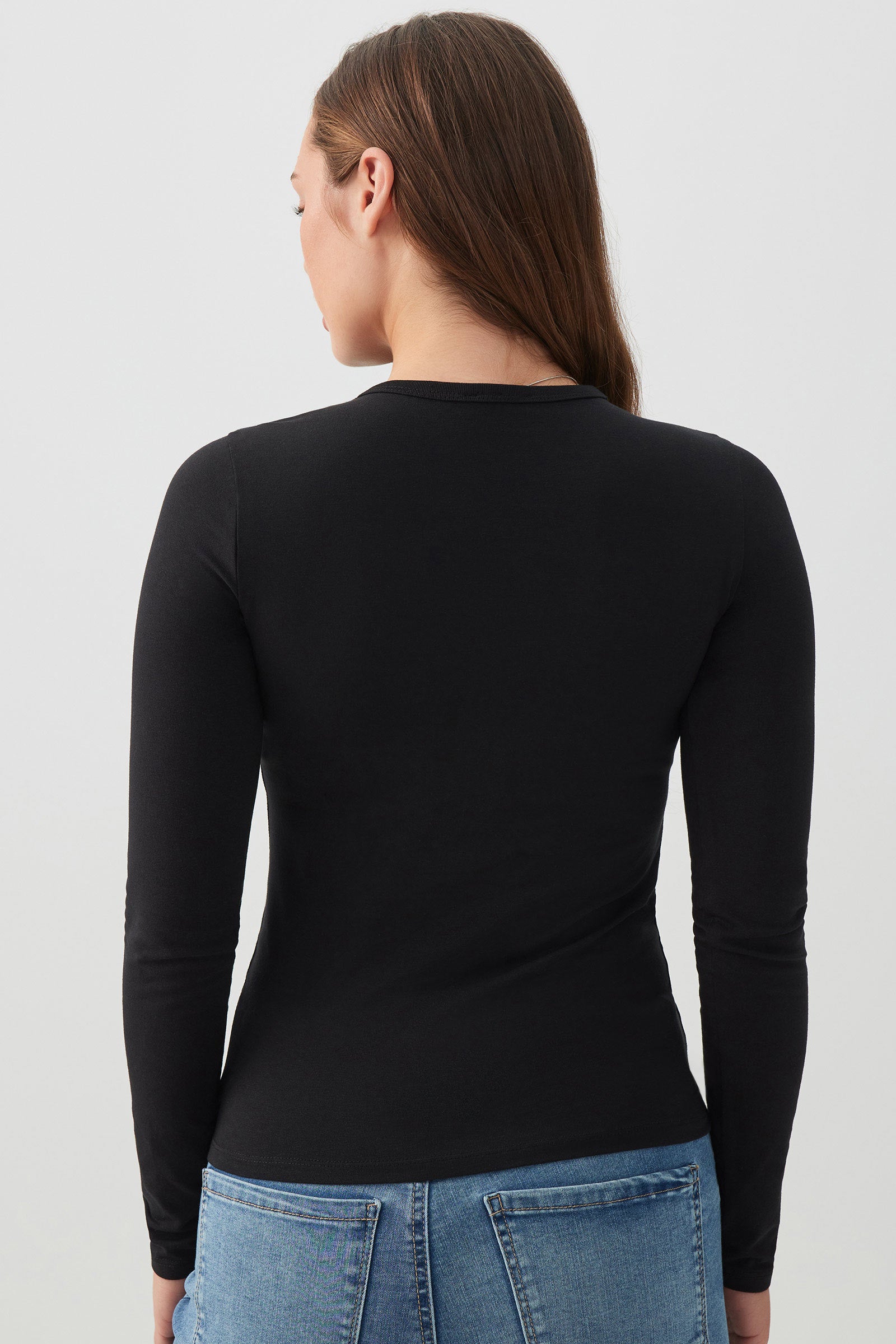 トップス louren basic american sleeve tops Basic Fitted Long Sleeve T-Shirt – Ardene