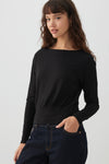 Banded Hem Long Sleeve Top