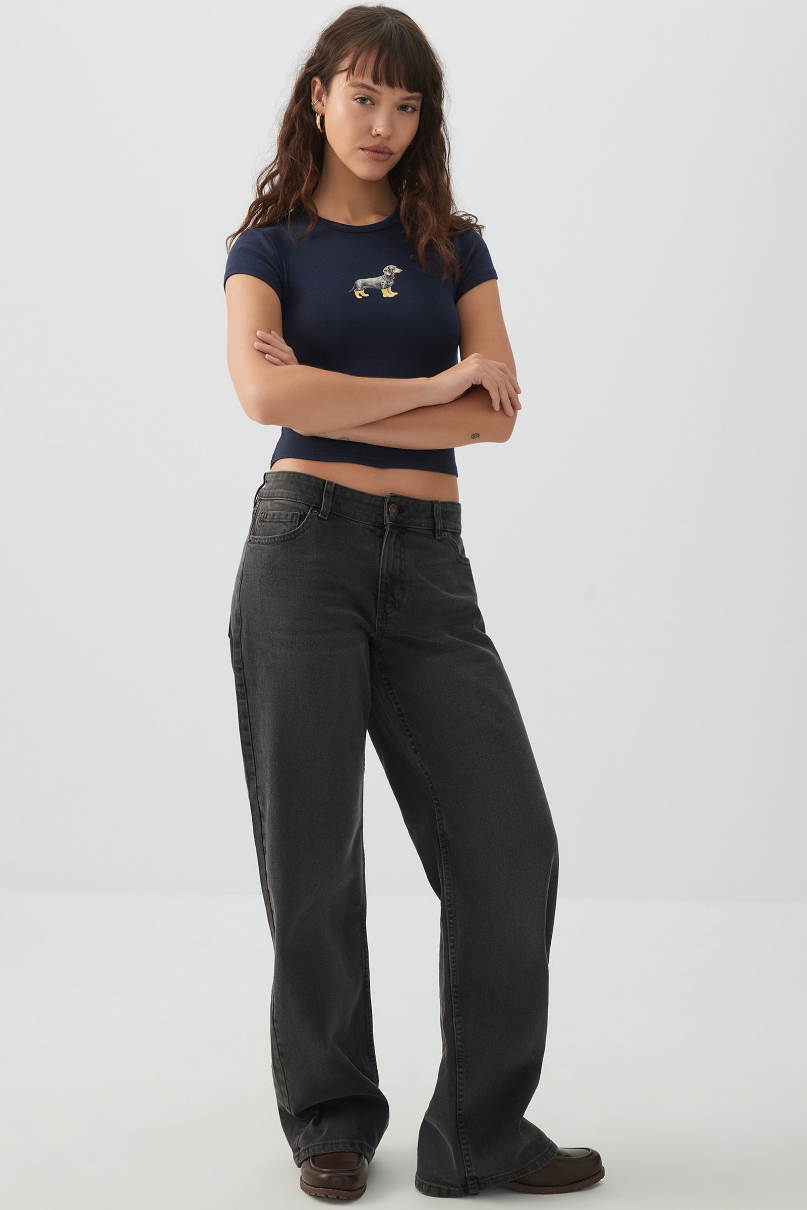 トップス ta ara EMBROIDERED STRAPPY TOP - Blue | ZARA Canada