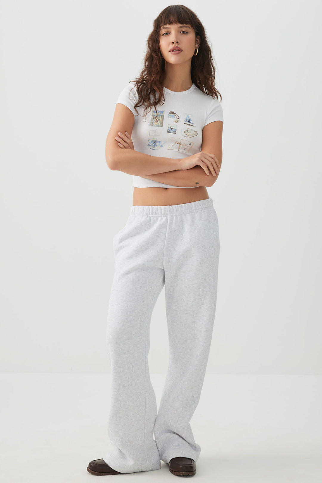 T-shirt court et ajusté graphique