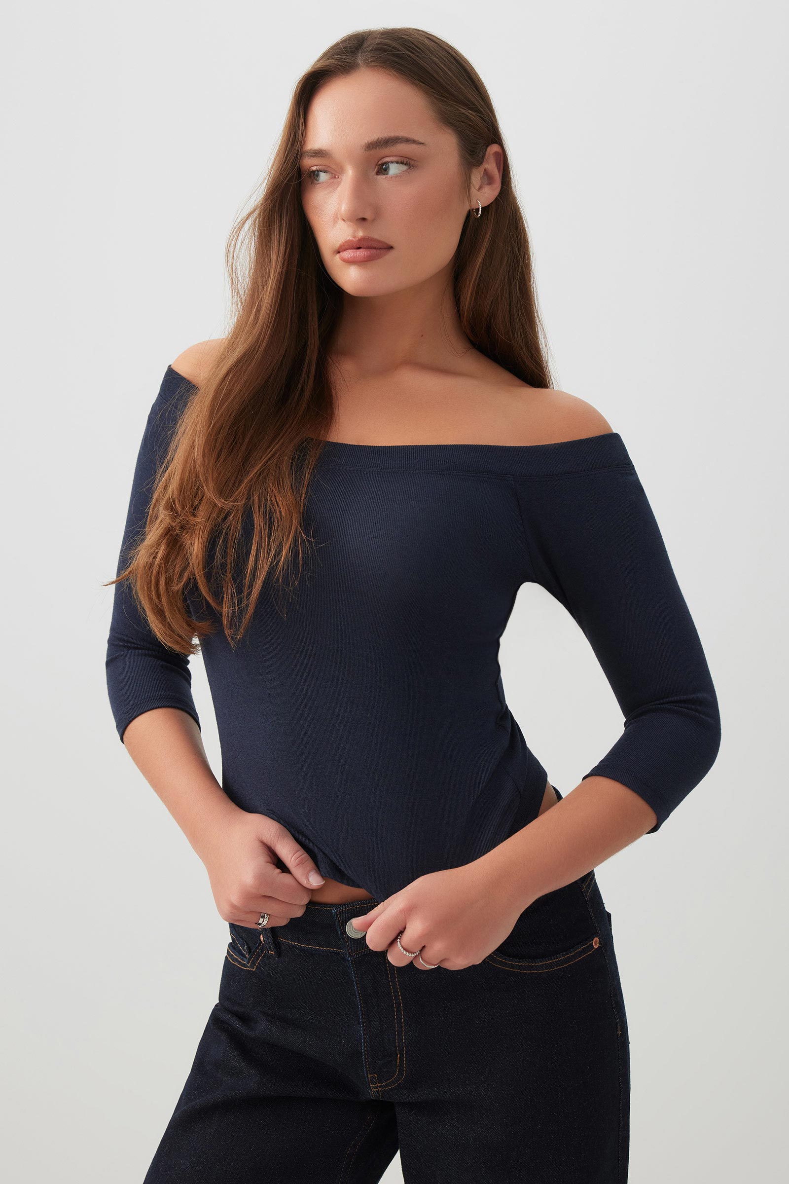 3/4 Sleeve Boat Neck Top – Ardene