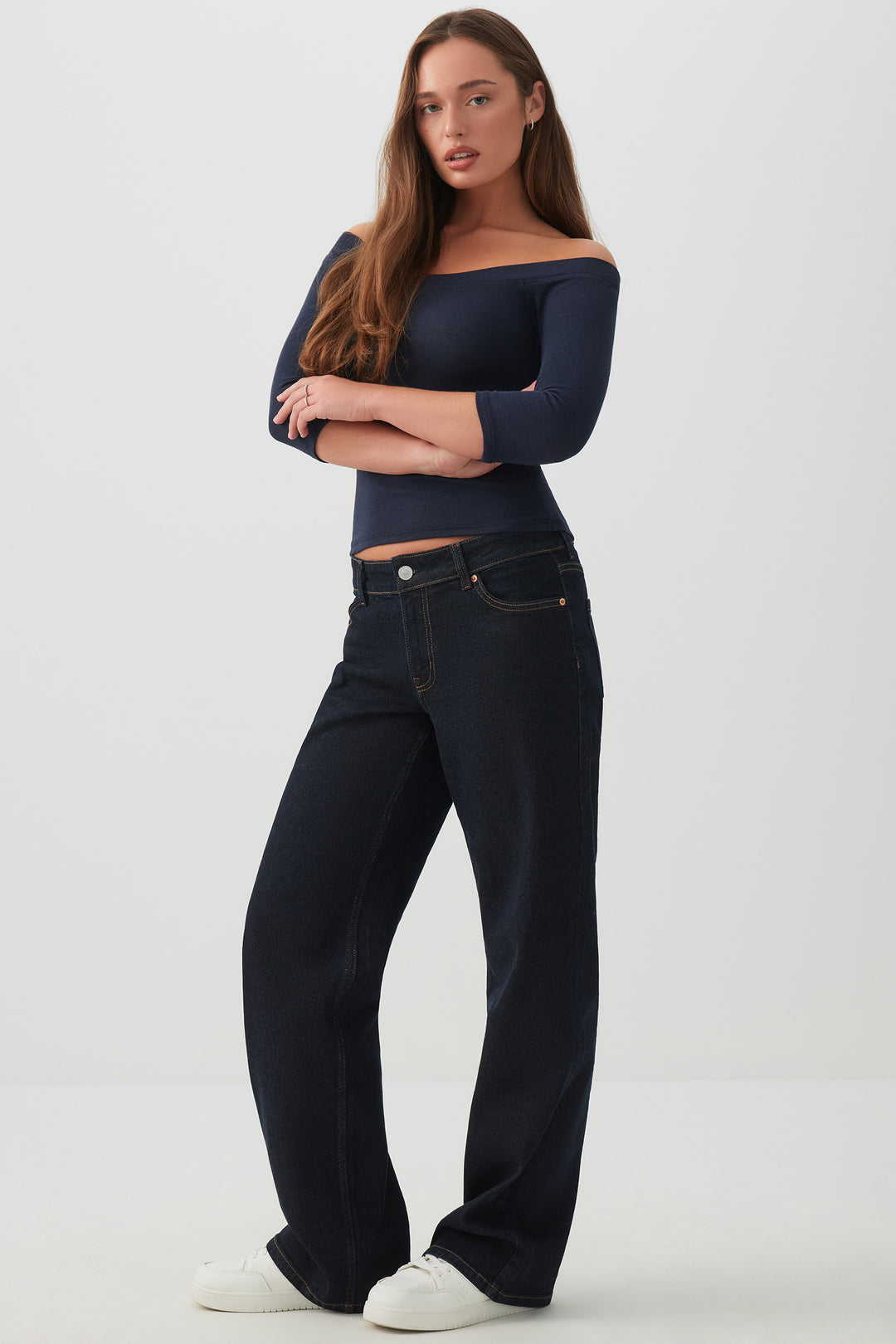 3/4 Sleeve Boat Neck Top