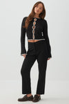 Crepe Crop Kick Flare Pants