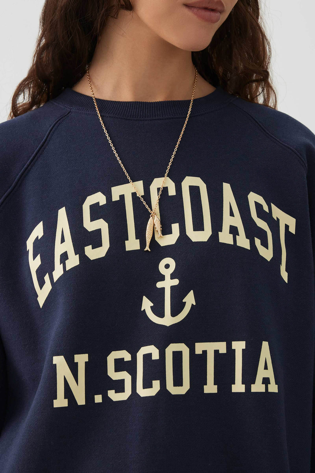 Chandail à col rond et manches raglan en molleton