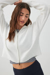 Crop Zip Up Hooded Sweater