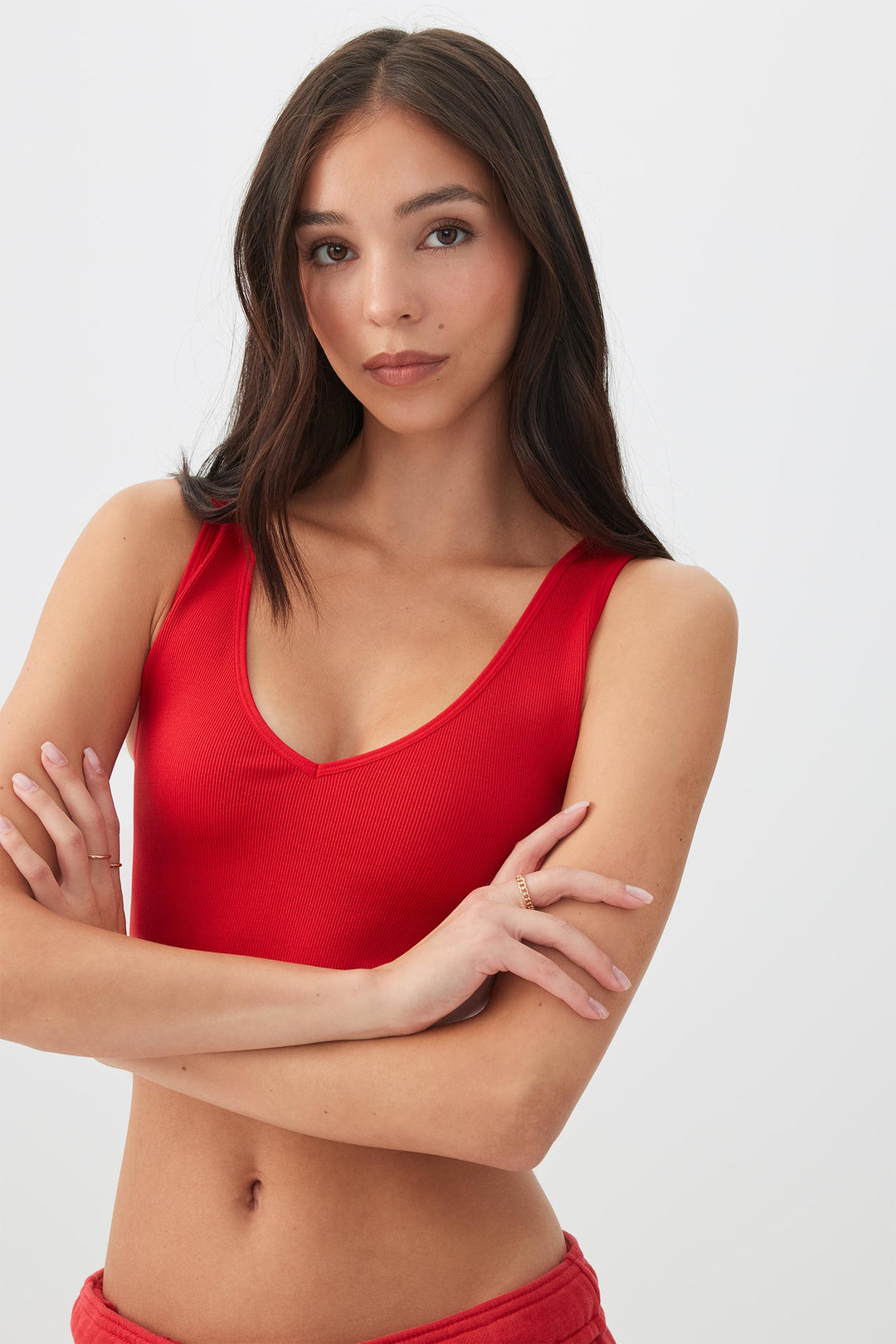 Seamless Crop V-Neck Tank Top