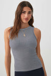 Basic Rib High Neck Tank Top