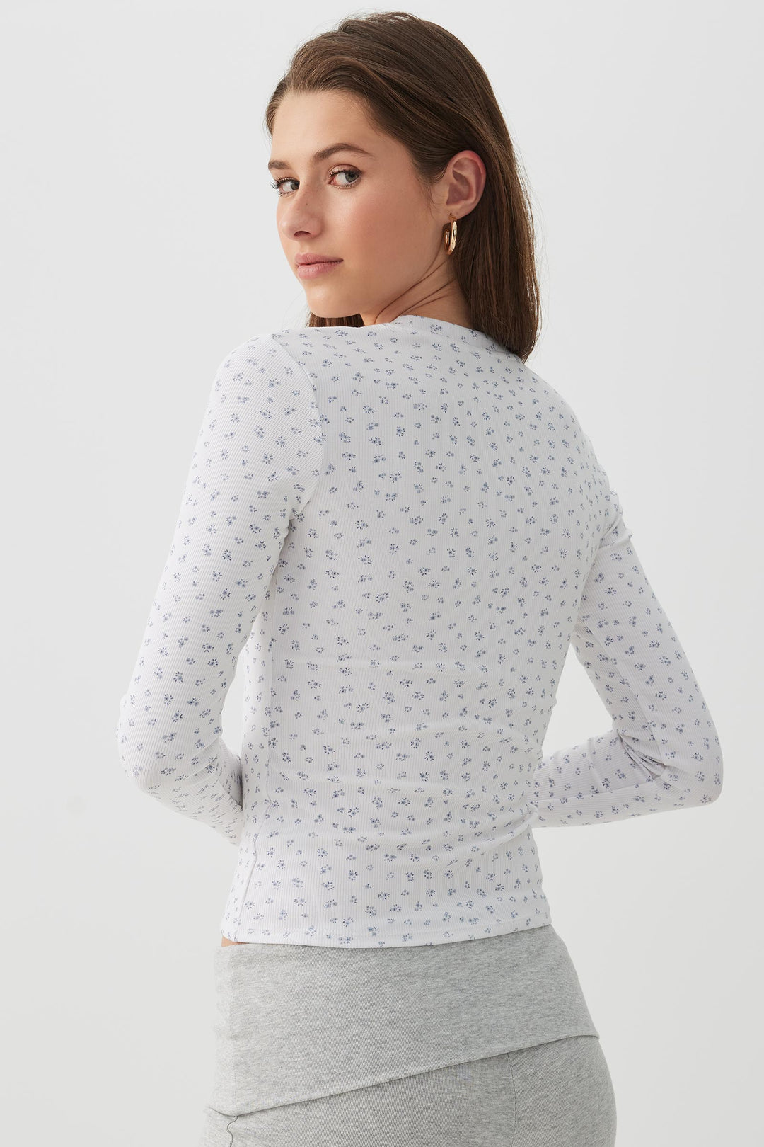 T-shirt côtelé à manches longues