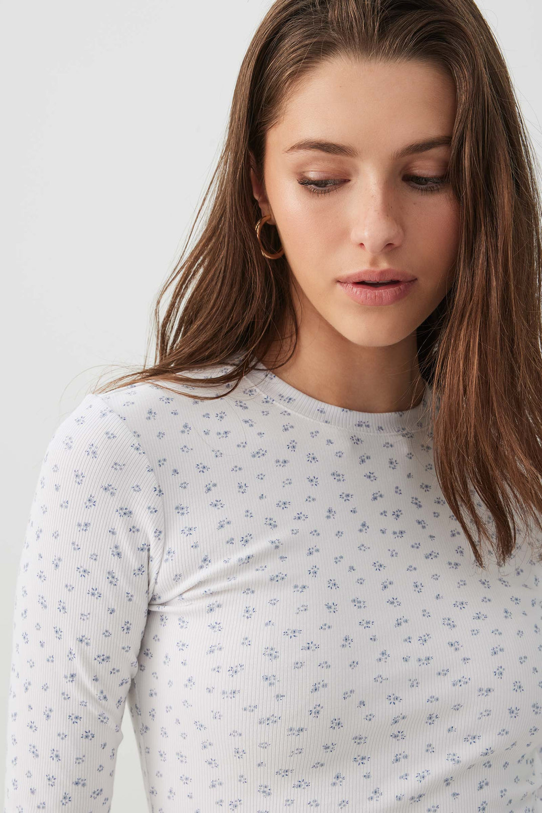 T-shirt côtelé à manches longues