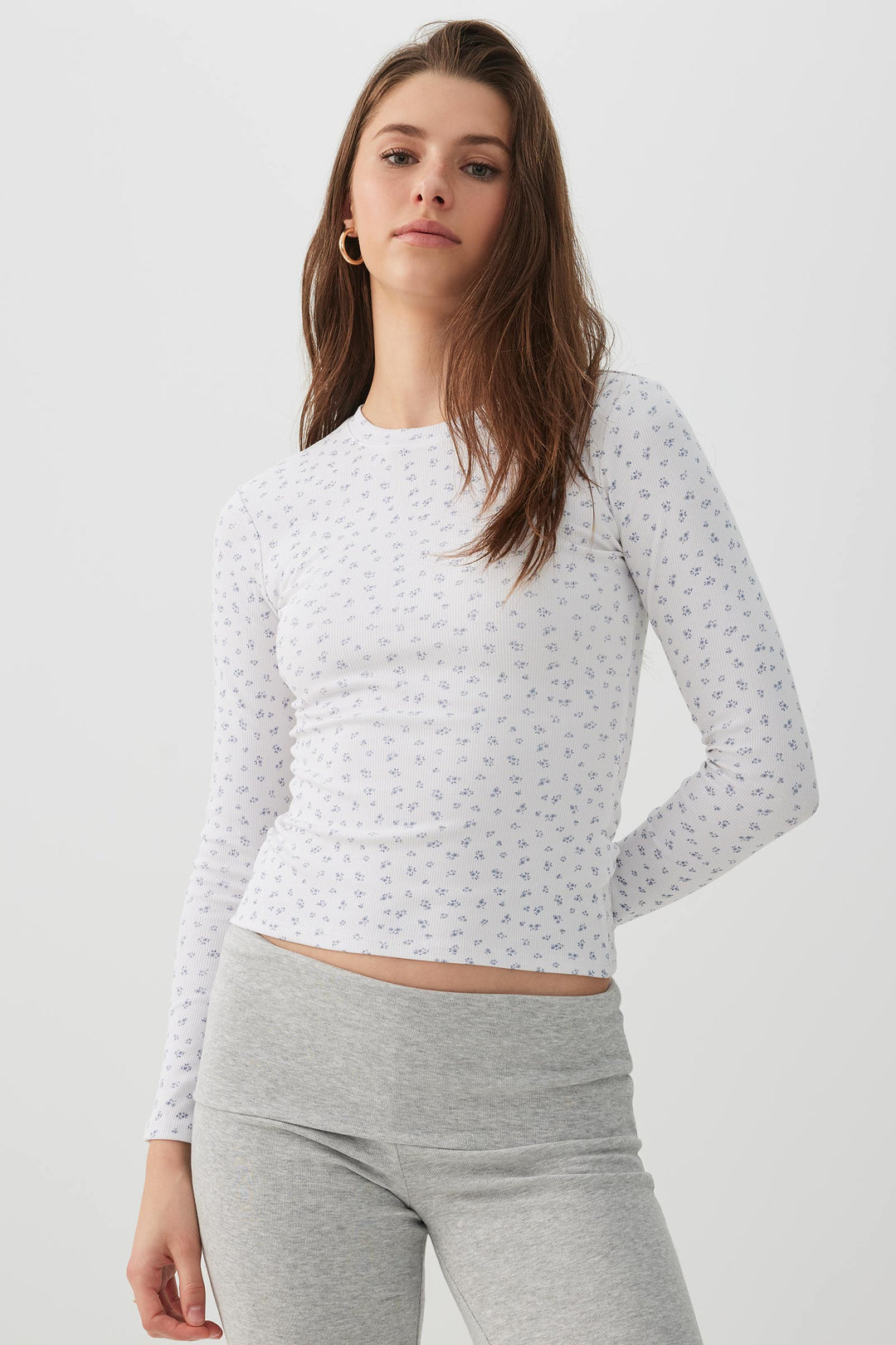 T-shirt côtelé à manches longues