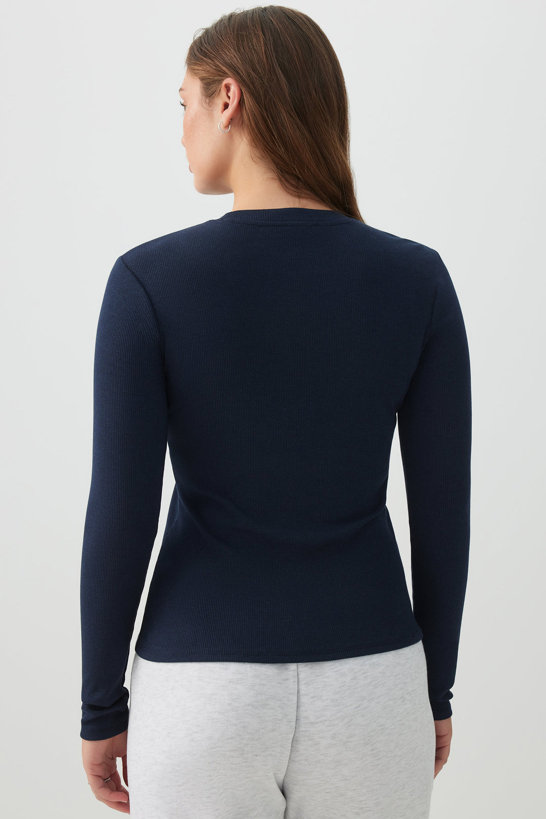 T-shirt côtelé à manches longues