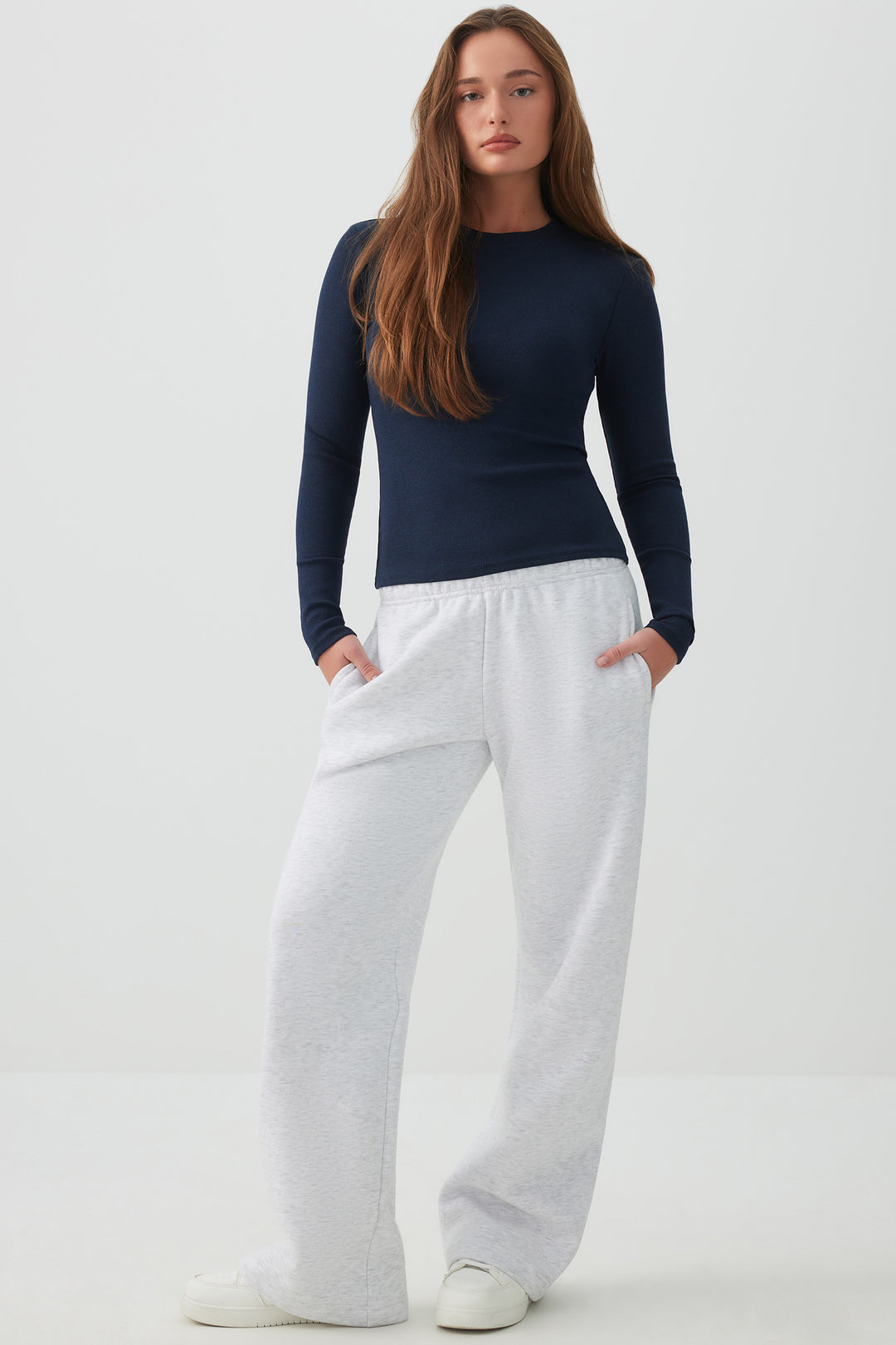 T-shirt côtelé à manches longues