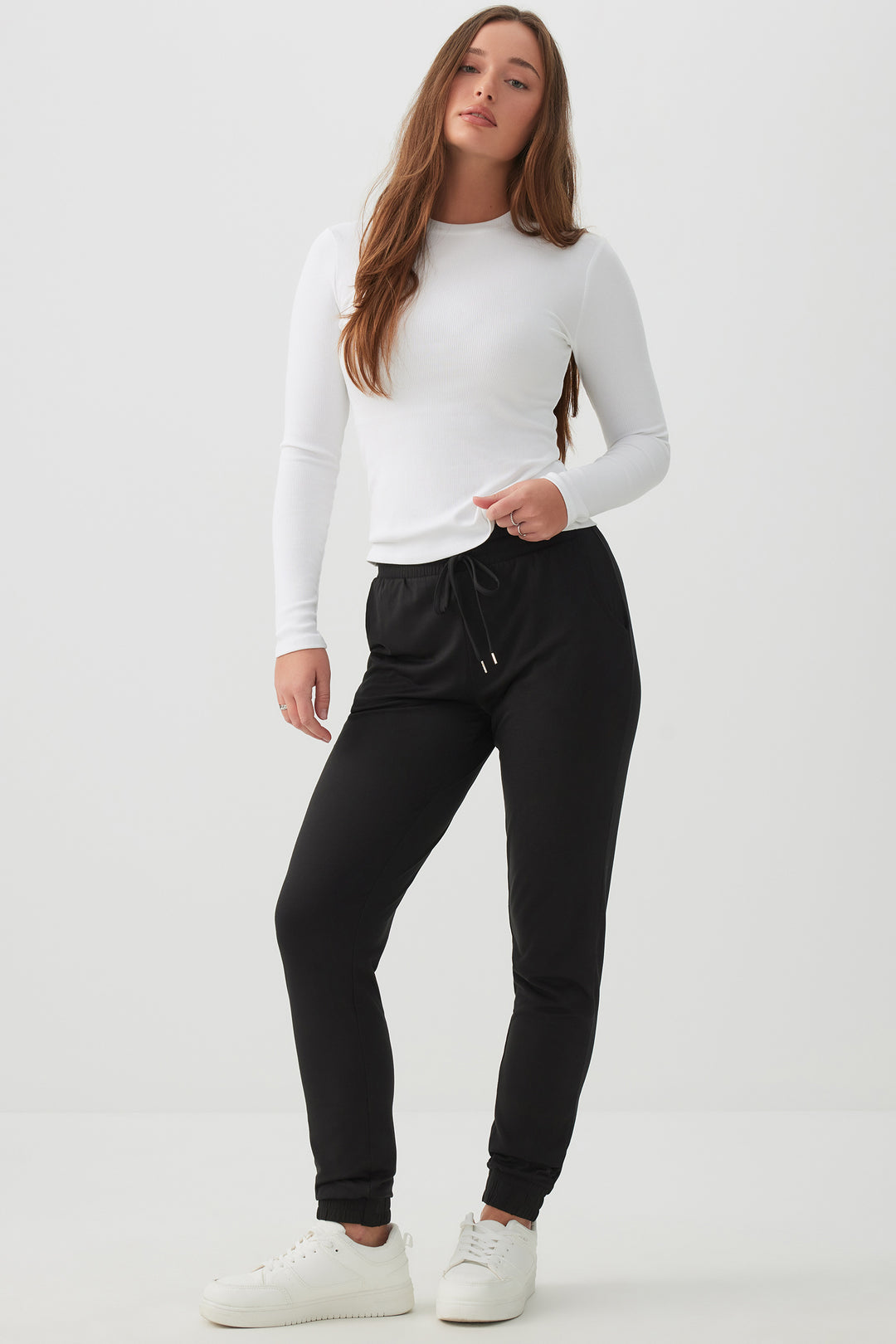 T-shirt côtelé à manches longues