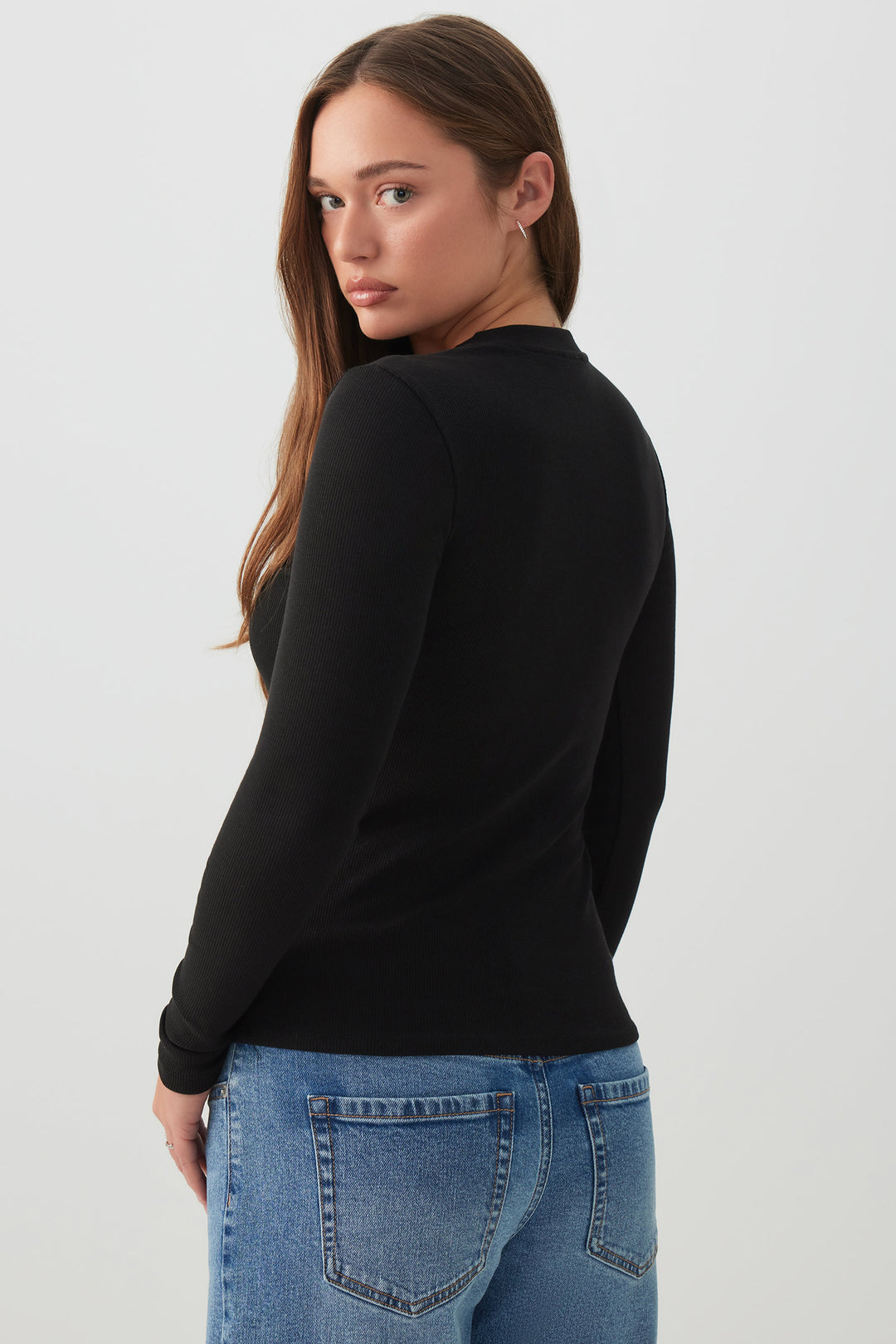 T-shirt côtelé à manches longues