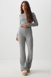 Cable Knit Flare Pants