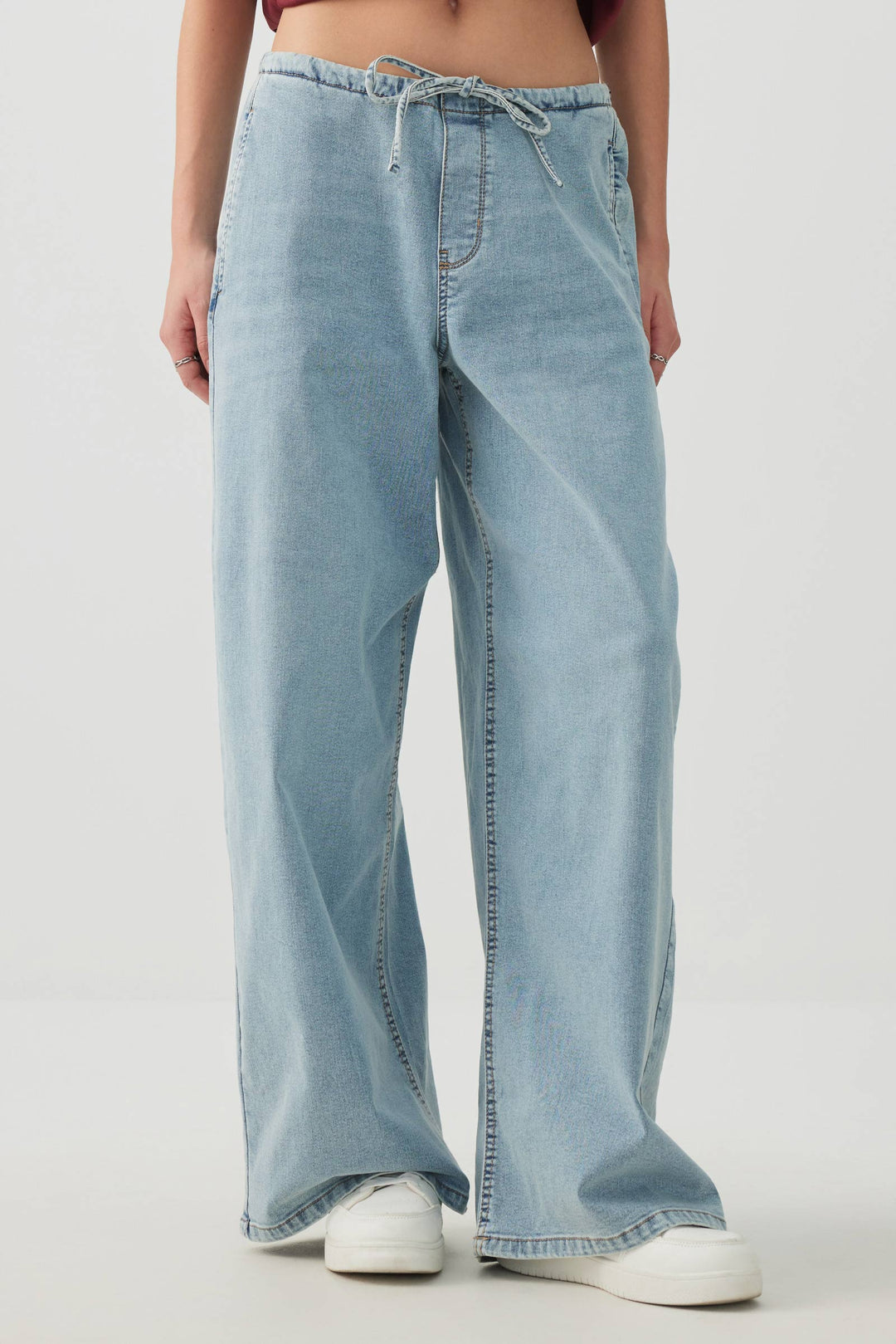 Mid Rise Wide Leg Knit Jean