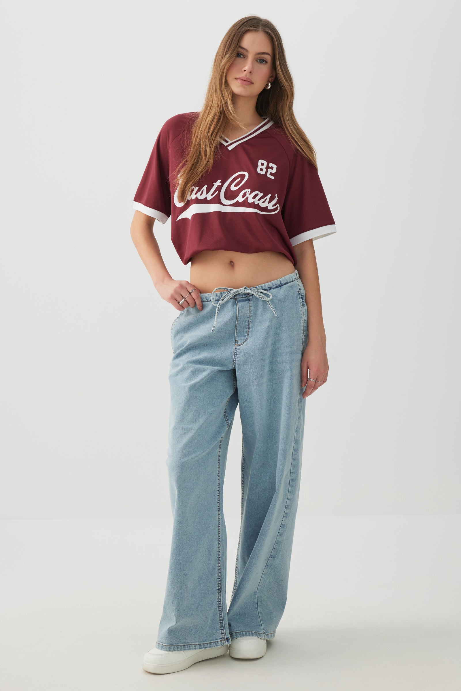 Mid Rise Wide Leg Knit Jean – Ardene