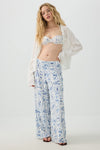 Crinkled Mid Rise Flowy Pants