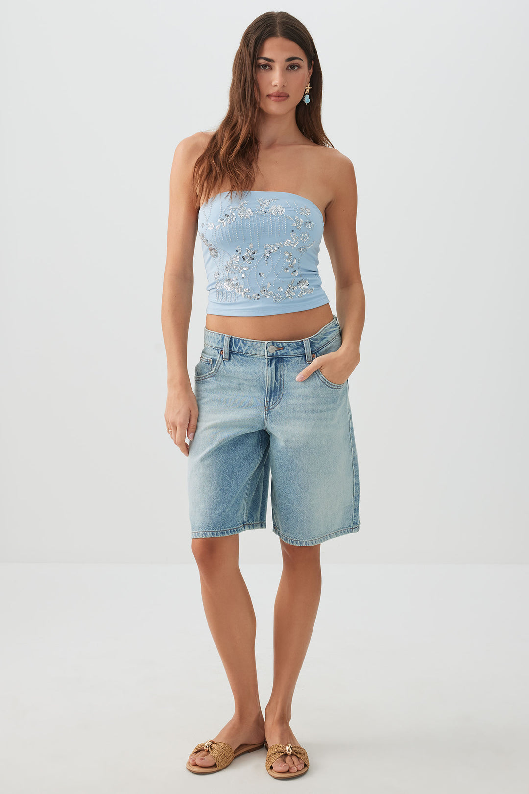 Haut tube à paillettes et billes