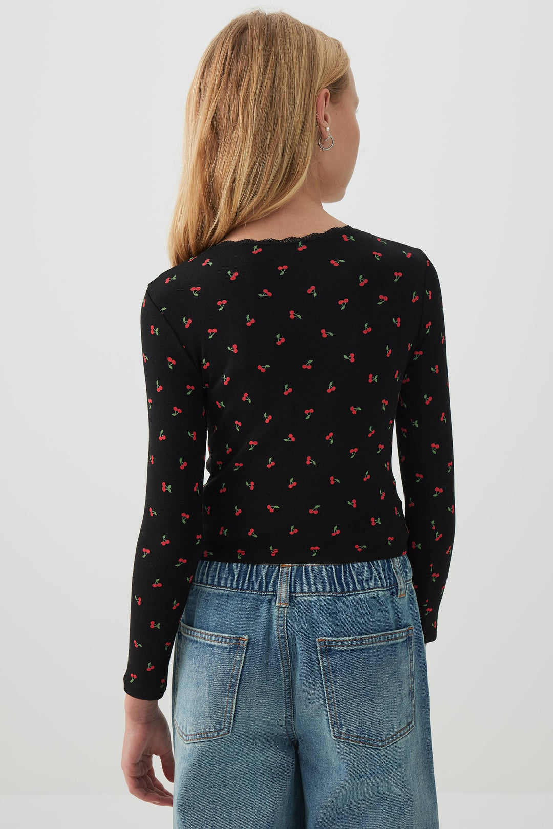 Lace Trim Long Sleeve T-Shirt