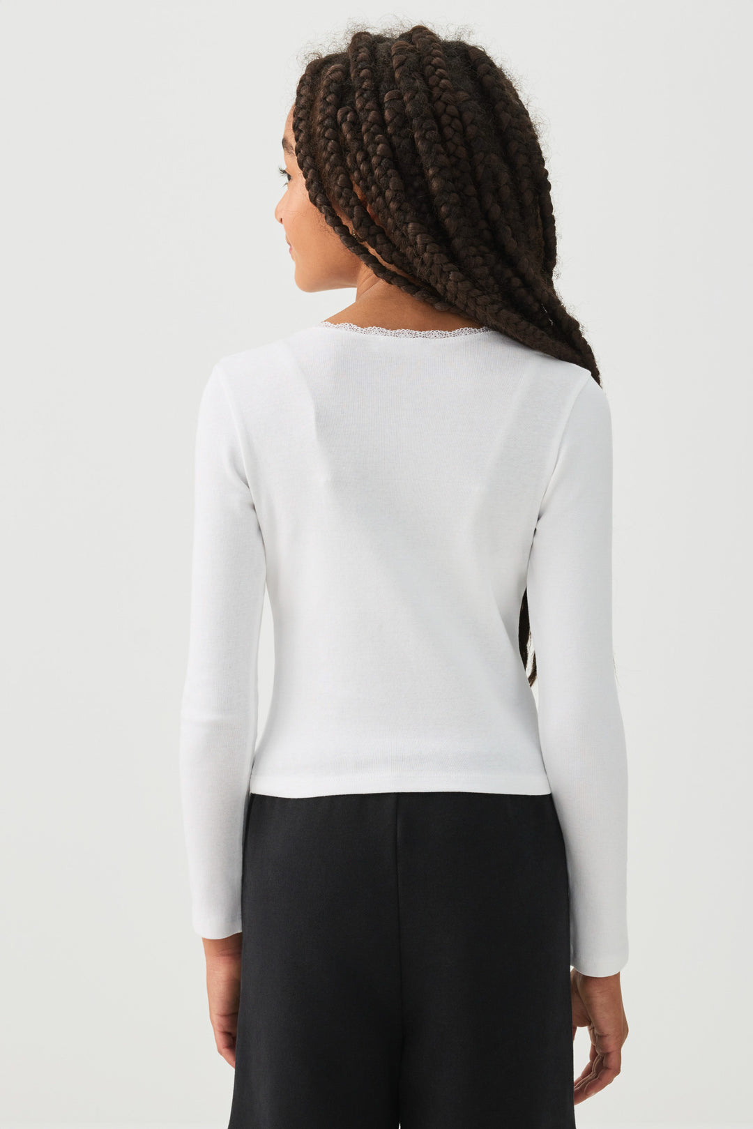 Lace Trim Long Sleeve T-Shirt