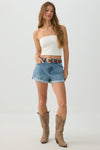 High Rise Mom Denim Shorts