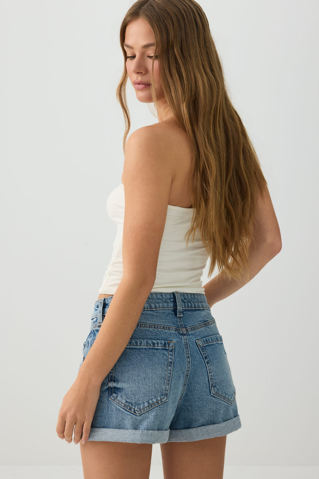 High Rise Mom Denim Shorts