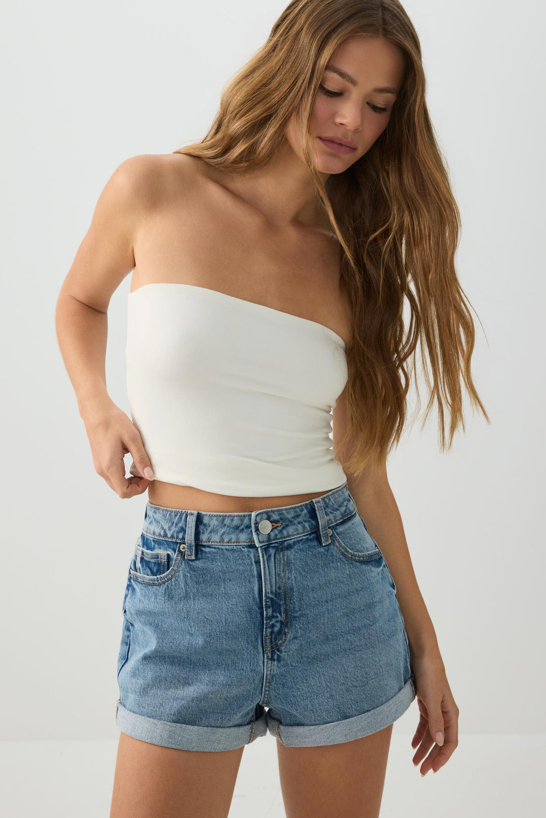 High Rise Mom Denim Shorts