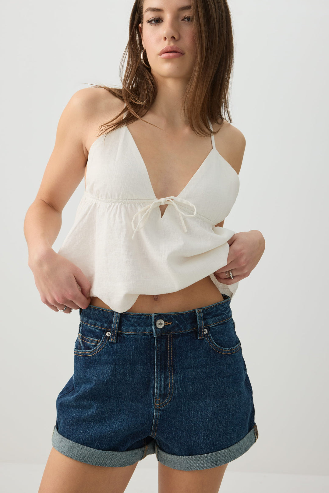 High Rise Mom Denim Shorts