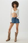 Low Rise Denim Mini Skort