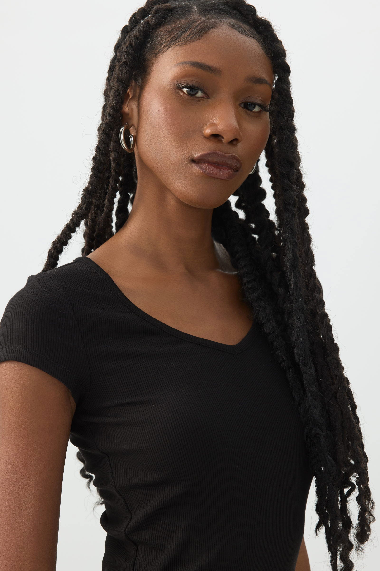 Stretch Rib Scoop Neck Cap Sleeve Top – Ardene