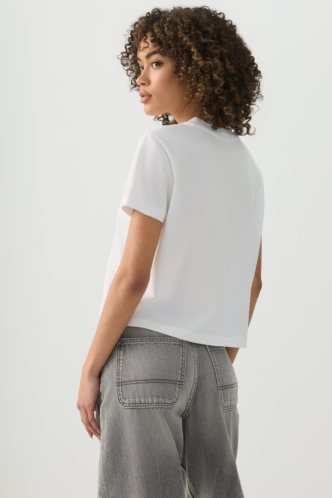 Short Length V-Neck Short Sleeve T-Shirt