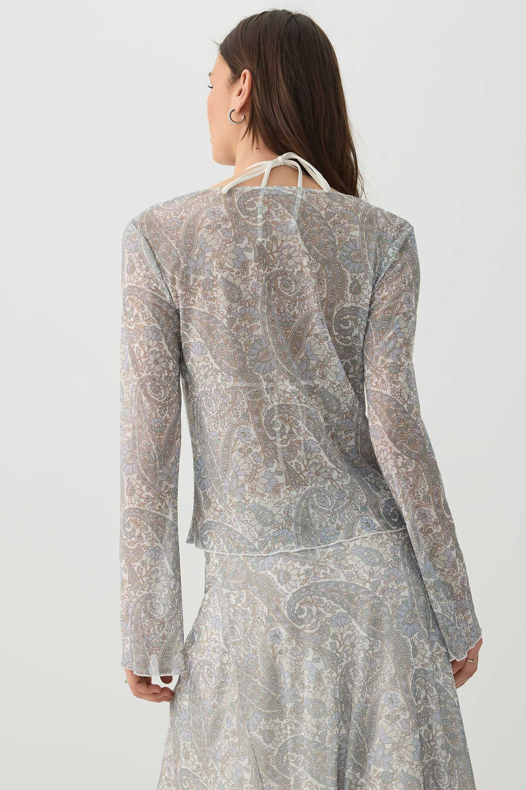 Tie Front Mesh Cardigan