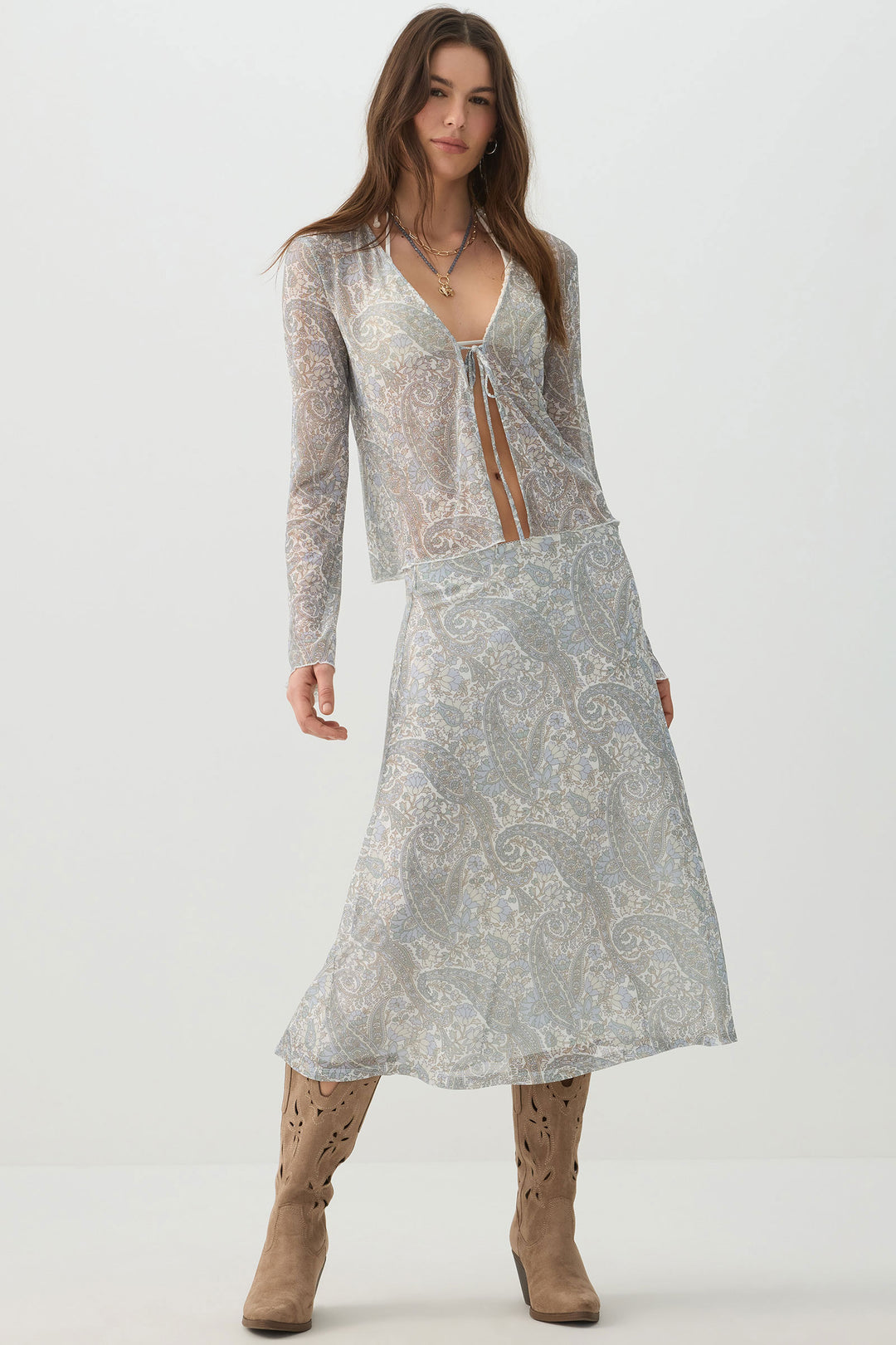 Mesh Midi Skirt