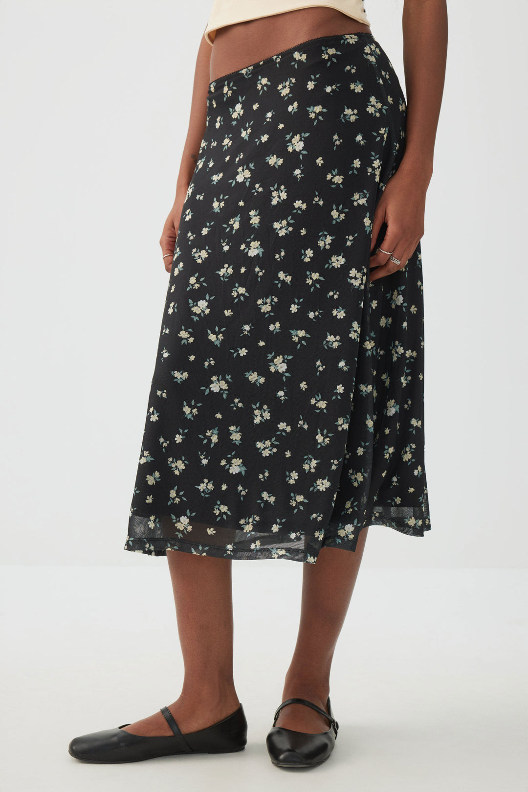 Jupe midi en maille