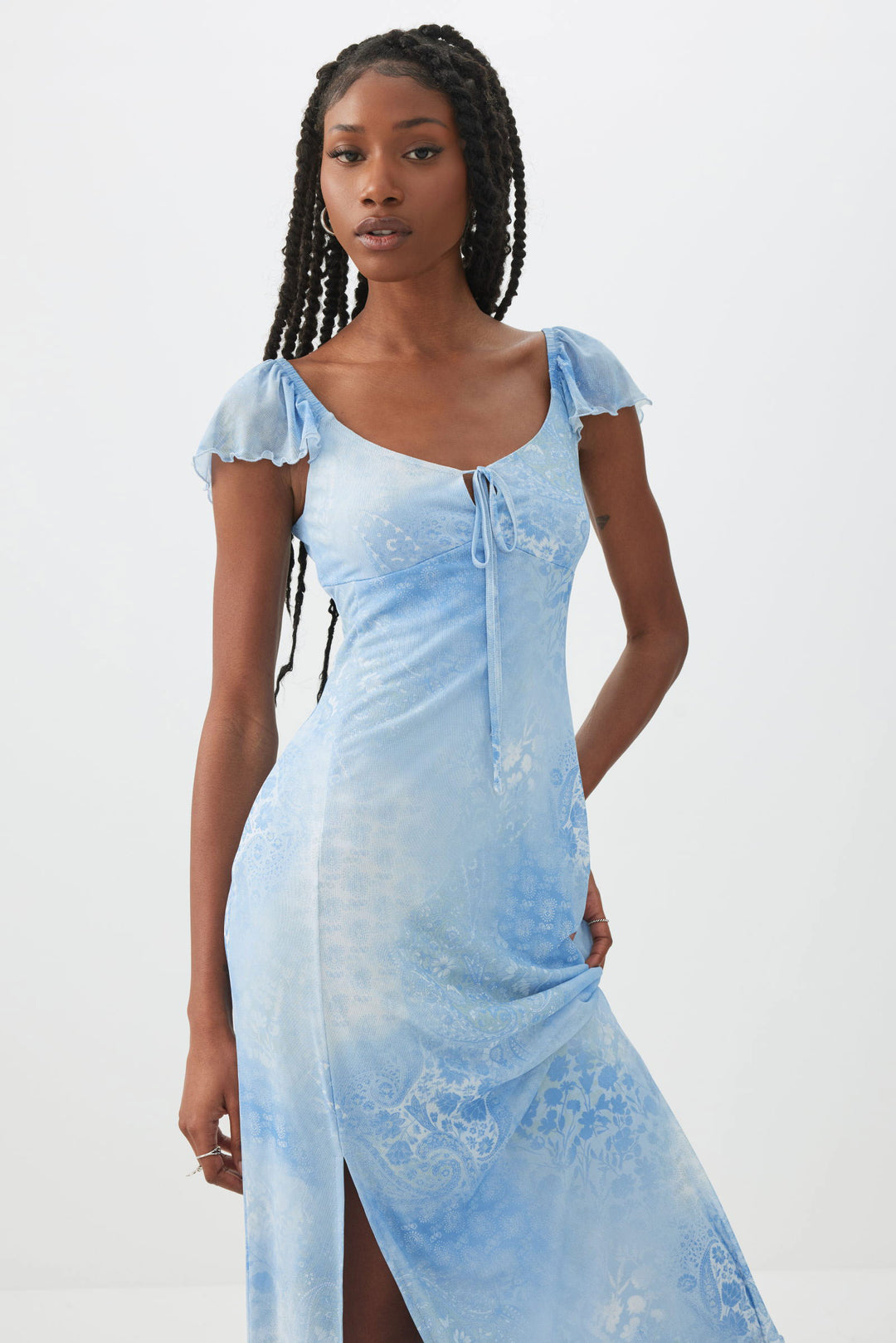 Mesh Midi Dress with Slit